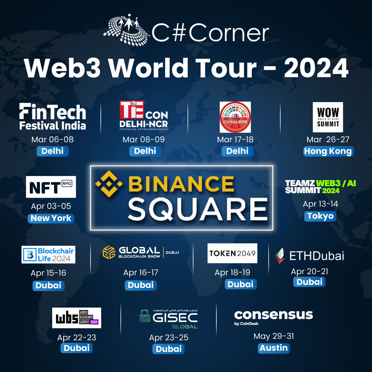 Ready to dive into the world of Web3? Join @CsharpCorner team on the journey of the biggest tech events of 2024. Get ready for expert talks, networking opportunities, and more! For more information, check out this link: tinyurl.com/4m8x859n @mcbeniwal @metaivankan @prvn_13…