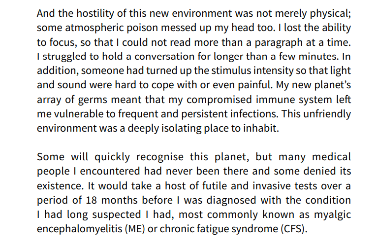 What does it feel like to succumb to ME/CFS? In the introduction to my book Sustaining Leadership I described it as like waking up on a different planet I called Planet Fragile. #MyalgicEncephalomyelitis #meawarenesshour #MECFS