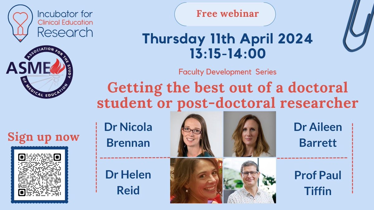 Meet the panel of our next Faculty Development Session on Thurs 11th April. 'Getting the best out of a doctoral student or post-doctoral researcher'