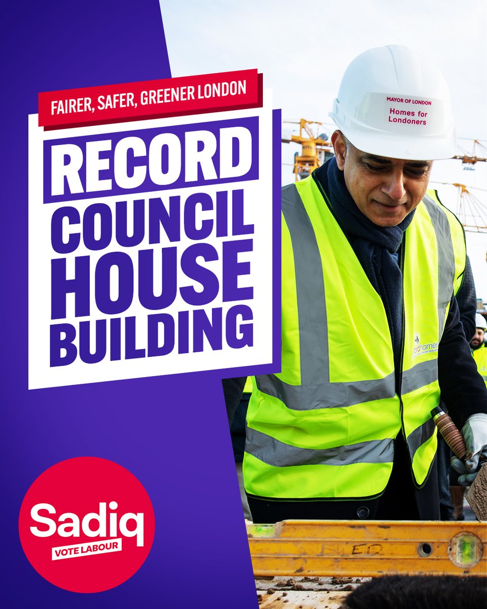 Labour in City Hall has kickstarted a new boom in council house building, with a tenfold increase since @SadiqKhan became Mayor.