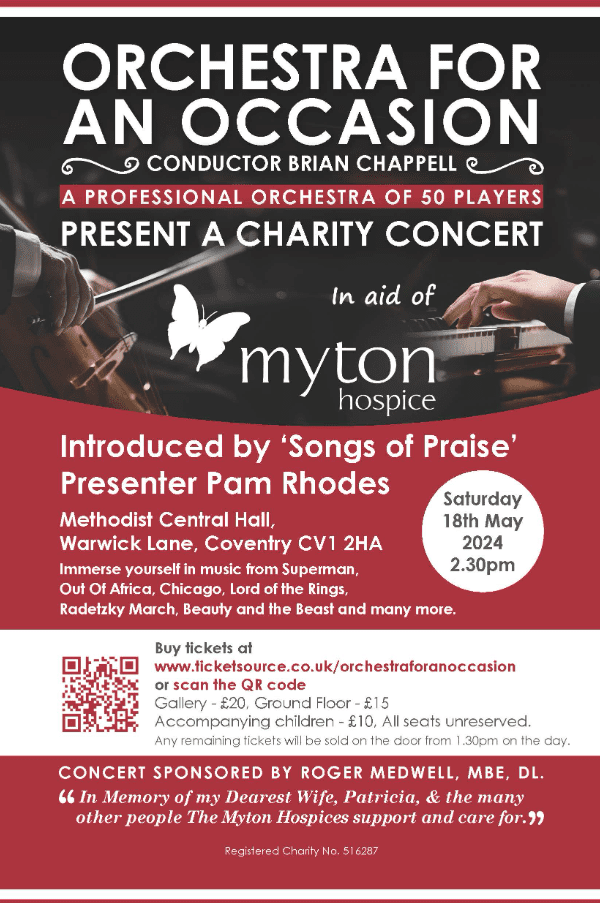 EVENT | @MytonHospices : Orchestra for an Occasion- A charity concert in aid of The Myton Hospices 18 May 24, 2:30pm-5pm Book now ➡️ cw-chamber.co.uk/member-submitt… ⬅️ Immerse yourself in music from Superman, The Lord of the Rings, Chicago, Beauty and the Beast and many more.