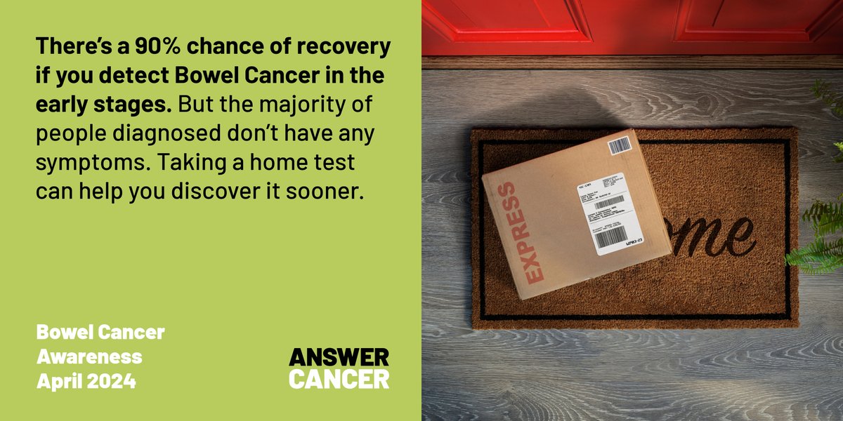 Were you one of the 5 million people who completed their #bowelcancer screening test last year? Don’t wait for the signs and symptoms to appear. Complete your test at home and pop it back in the post.