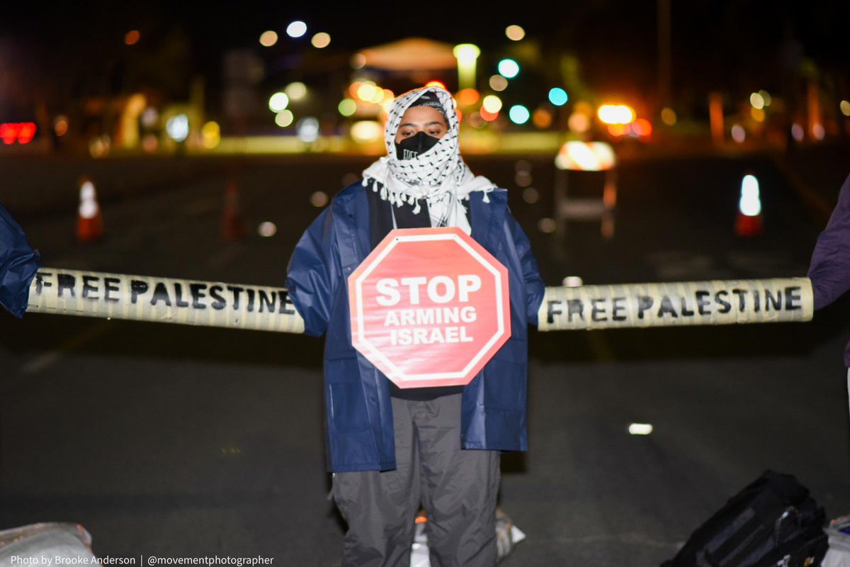 BREAKING: Bay Area residents have shut down entrances to weapons manufacturer Lockheed Martin in Sunnyvale, CA. ​This direct action aims to disrupt the weapons supply lines carrying out Israel's genocide on Palestinians in Gaza.​​​​​​​ 📸: @movementphotog @Bay4Palestine