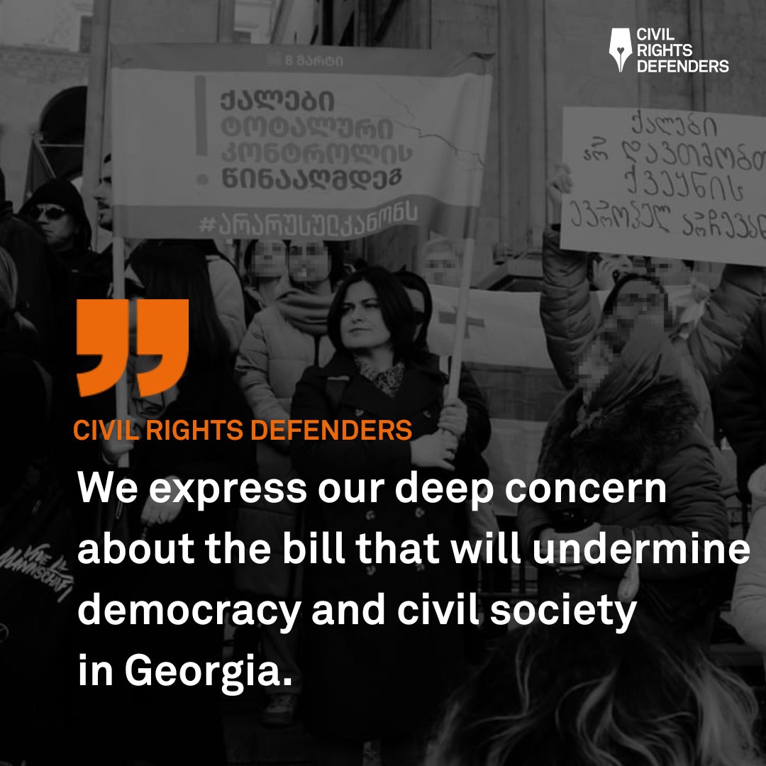 We are very concerned about the controversial law that has been proposed in #Georgia🇬🇪 again and urge the members of parliament to not adopt it. Read more👉crd.org/2024/04/03/geo…