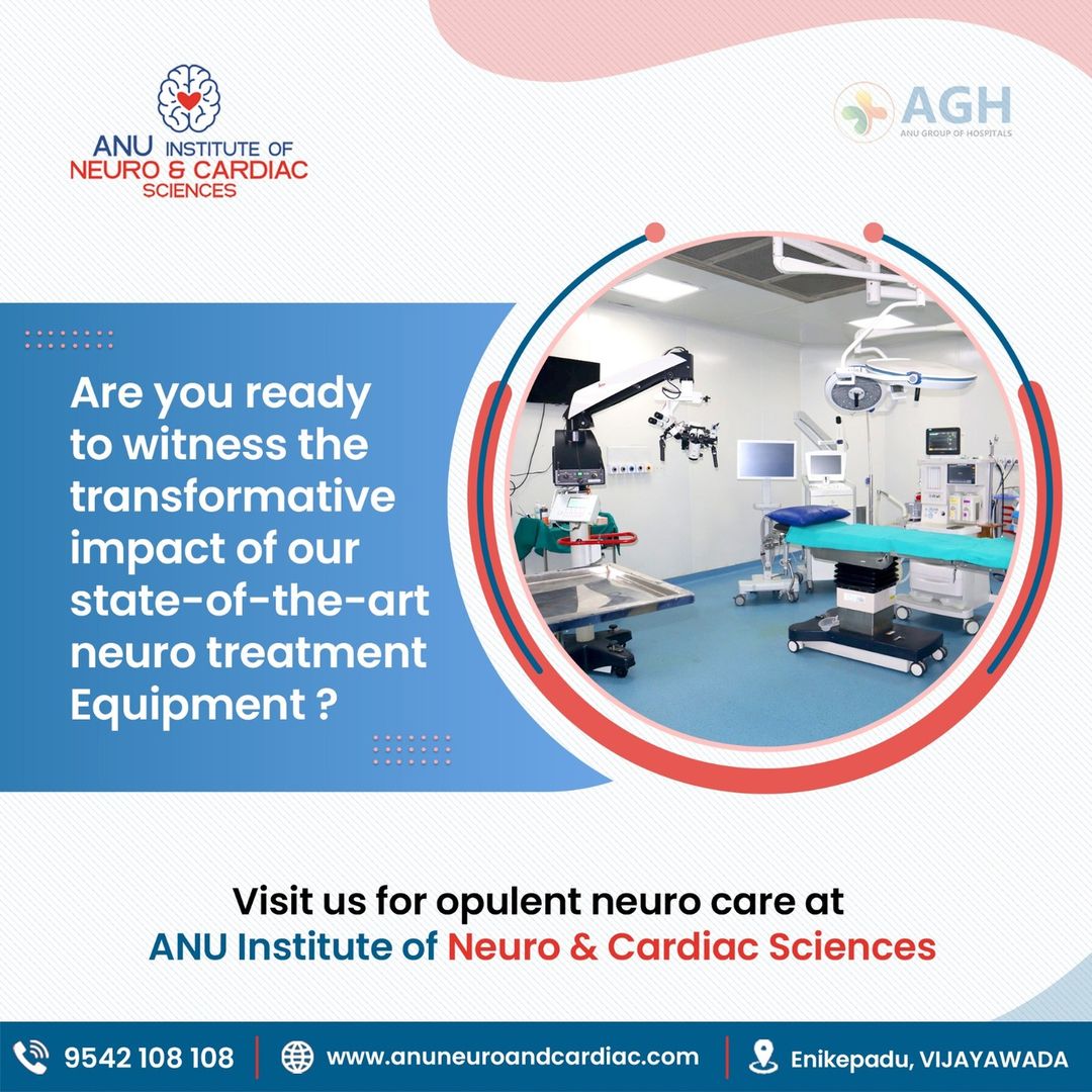 Experience the Innovation at ANU Institute of Cardiac & Neuro Sciences.
Our advanced neuro treatment equipment combines technology and expertise to deliver the best possible care.

#anuneuroandcardiac #vijayawada #NeuroTreatment #CuttingEdgeCare #NeurologyAdvancements #NeuroCare