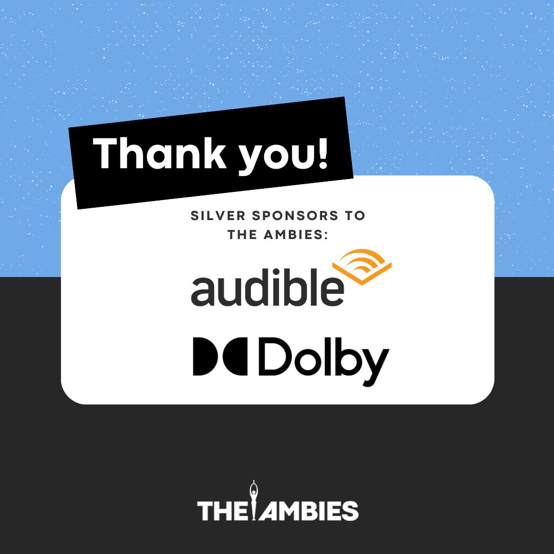 Massive thanks to @Dolby and @audible_com for being silver sponsors to #TheAmbies 2024!! 🌟 Your support has truly elevated this event to legendary status!