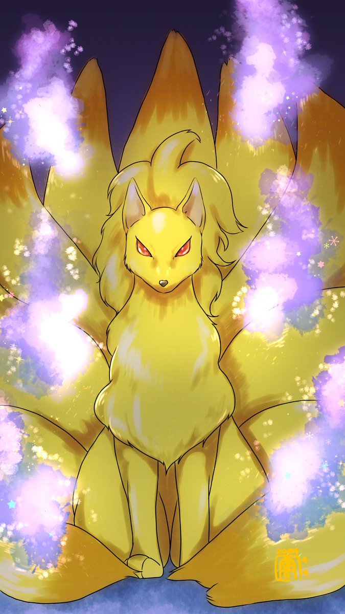 #ポケモン版深夜の真剣お絵描き60分一本勝負

キュウコンを描きました。