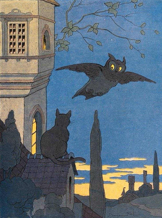 'Les Animaux Mythologiques' by Hinzelin Emile, (1857 - 1937) #hinzelinemile #illustration #bookillustration #owl