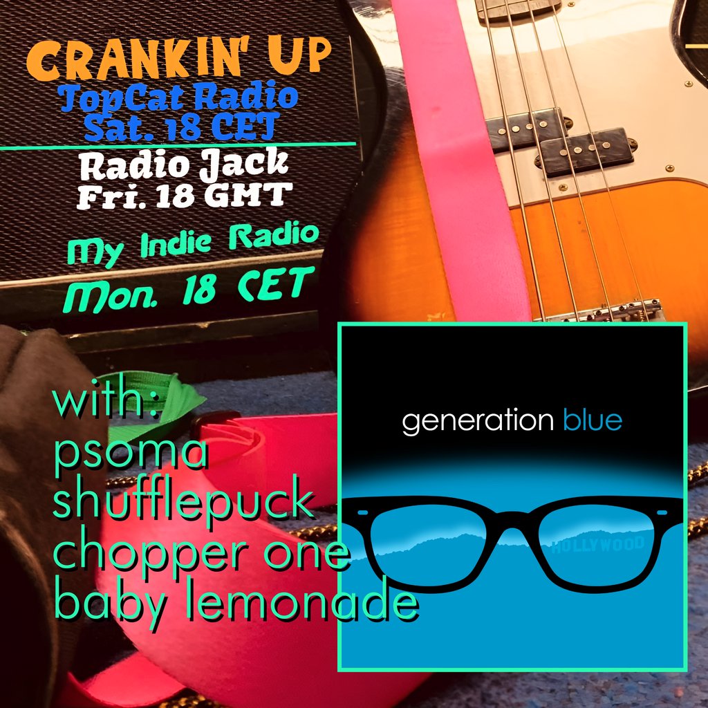 Four bands of the 'Generation Blue' LP/Book (preorder/presave: orcd.co/generationblue) -- Psoma, Shufflepuck, Chopper One and Baby Lemonade -- hit the Crankin' Up playlist! Hear what's crankin' at:
facebook.com/RoyCrankmusic/…
#CrankinUp #GenerationBlue #GeekRock #90sRock