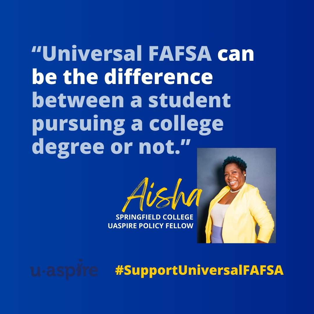 Too many prospective students don’t consider college due to concerns about costs. This is one of many reasons we are asking you to join us in calling on legislators in New York & Massachusetts to #SupportUniversalFAFSA