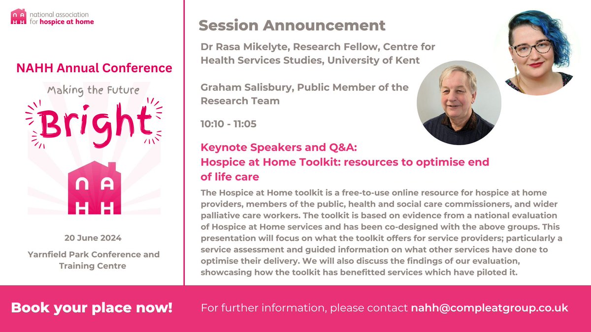 We are looking forward to welcoming Dr Rasa Mikelyte and Graham Silsbury for one of our Keynote Sessions at Conference in June #NAHHConf24 @rasamikelyte Check out the full programme and register now! nahh.org.uk/about/nahh-eve…