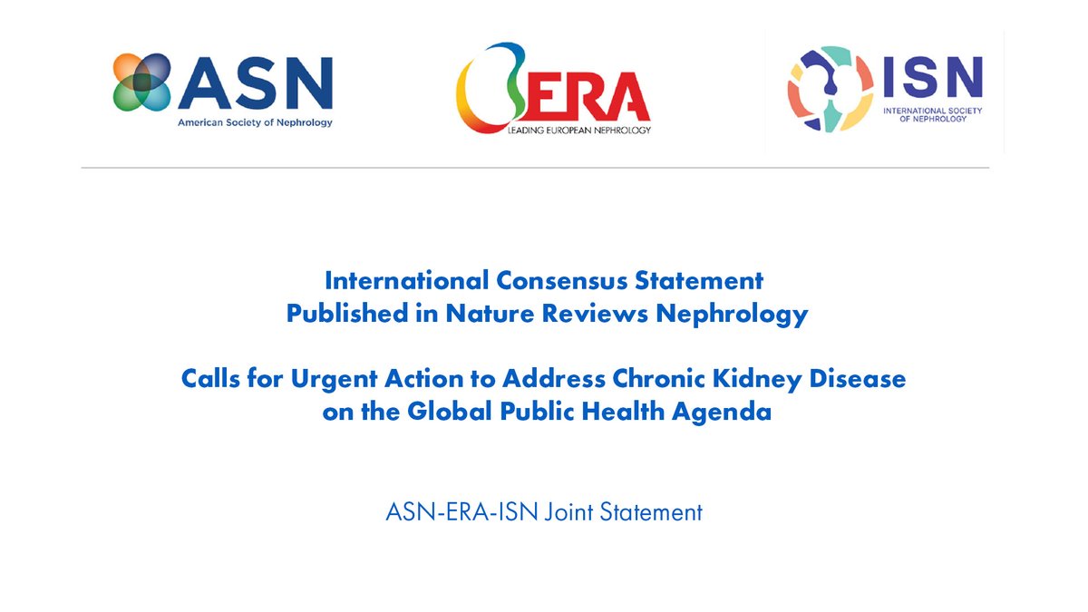 International consensus statement published in @NatRevNeph calls for urgent action to address CKD on the global public health agenda. Read “Chronic Kidney Disease and the Global Public Health Agenda: An International Consensus” ➡️ bit.ly/3xkrGZN