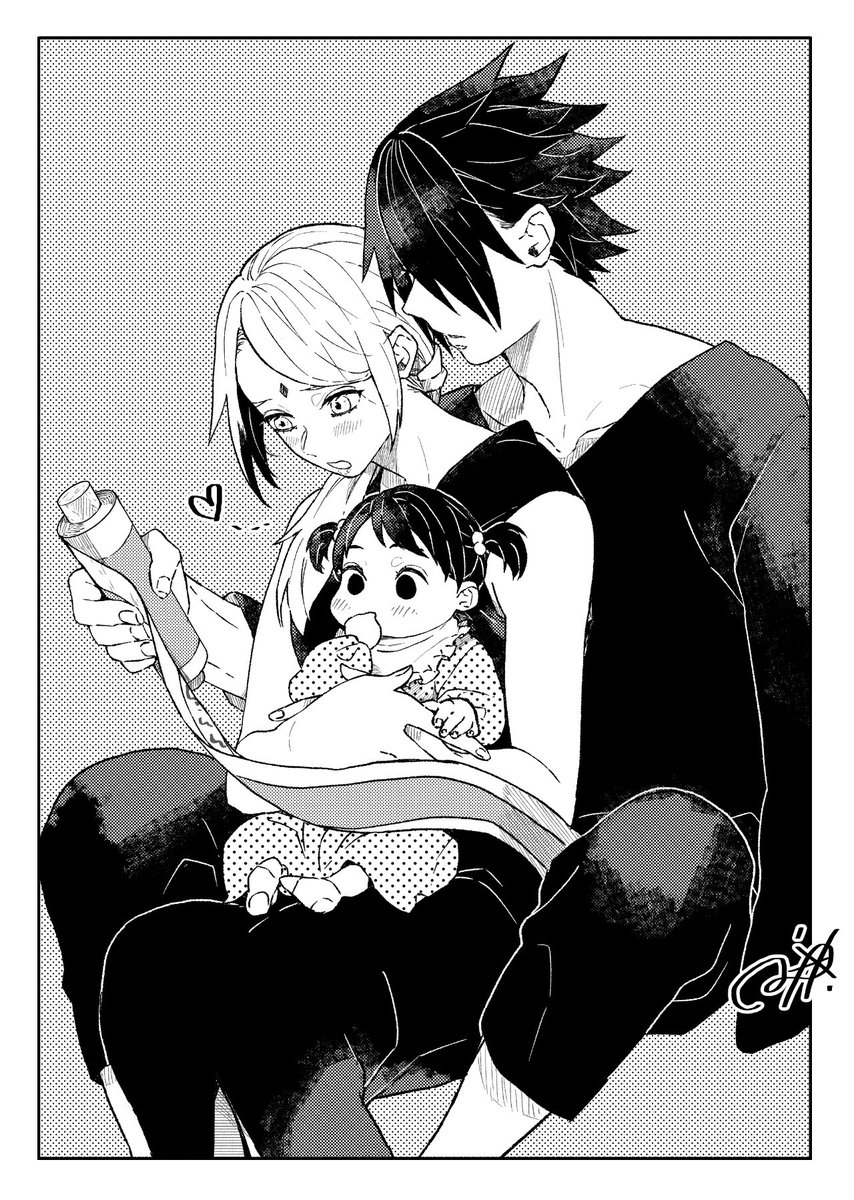 親子で仲良く任務書チェック🍅🌸🥗