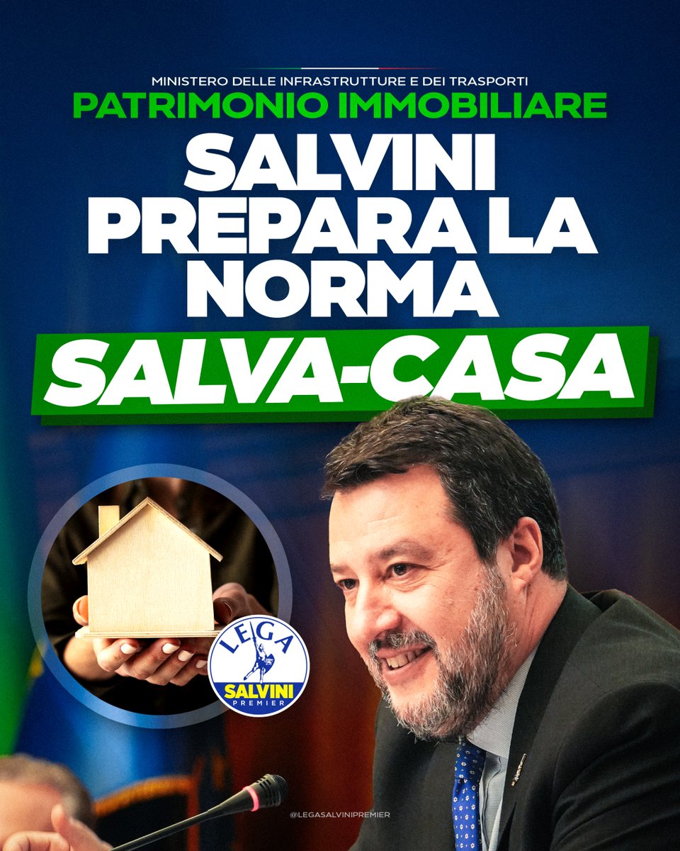 🏠 Avanti con la norma SALVA-CASA.

Il mio ministero sta preparando un pacchetto di norme per intervenire sulla casa, così come chiesto anche da Amministrazioni territoriali, associazioni ed enti del settore edilizio incontrati questa mattina al Mit.
Si tratta di una serie di