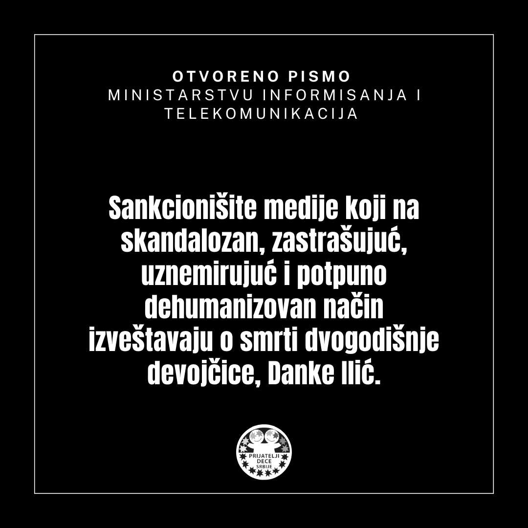 Prijateljidece's tweet photo. Celina javnog zahteva @Prijateljidece  upućenog Ministarstvu informisanja: https://t.co/P4Ad6qA4Fa
@Savet_za_stampu @gradjanske @zadecuMODS @cenzolovka @NUNS_1994 @NovinarskaSkola https://t.co/FsMcM92VNm
