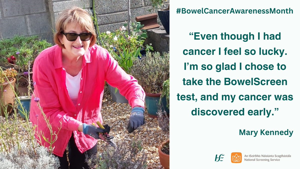 “I want to shout about BowelScreen from the rooftops!” Mary Kennedy from Castleknock in Dublin talks about her #bowelcancer diagnosis and wants everyone to know about #BowelScreen 'because it's so worth it.” 👉tinyurl.com/mary-kennedy-s… #ChooseScreening #BowelCancerAwarenessMonth