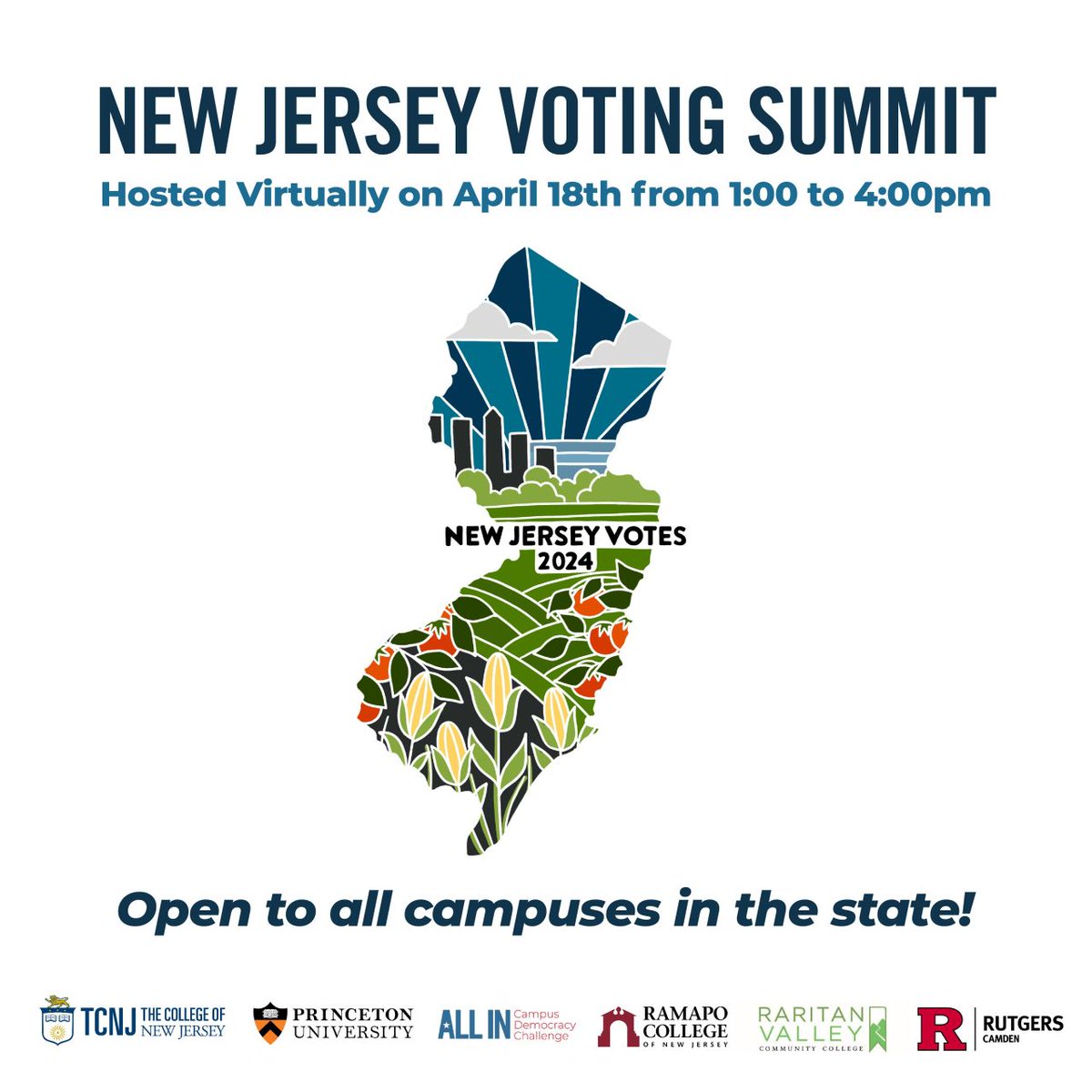 Don’t forget to register for the New Jersey Voting Summit! ⏰ Engage with students, faculty, and administrators in the Garden State to strengthen your nonpartisan democratic engagement efforts. Join the summit on Thursday, April 18: allin.vote/Spring_NJSummit