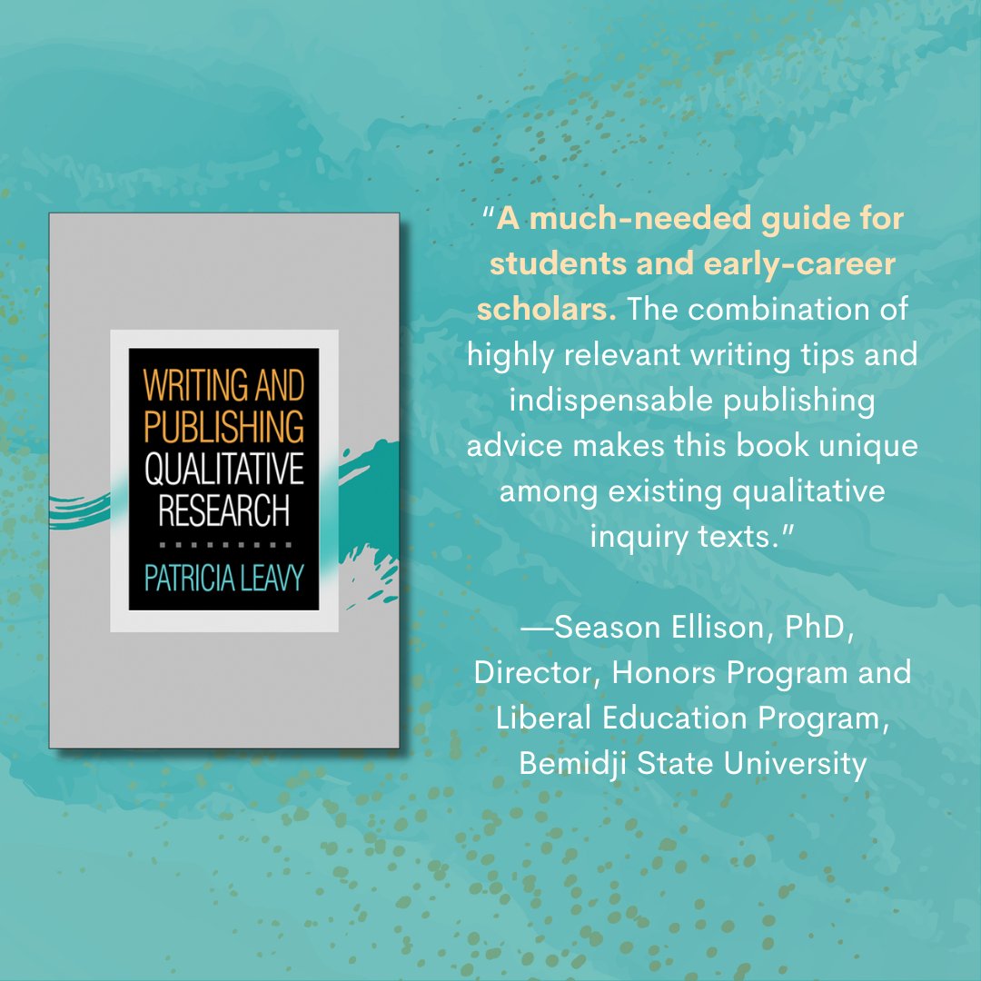 'Writing and Publishing Qualitative Research' by @PatriciaLeavy is available now! 📖 Ideal for graduate students and more seasoned qualitative researchers, this is the first guide to writing and publishing in a range of both scholarly and popular formats. guilford.com/p/leavy7
