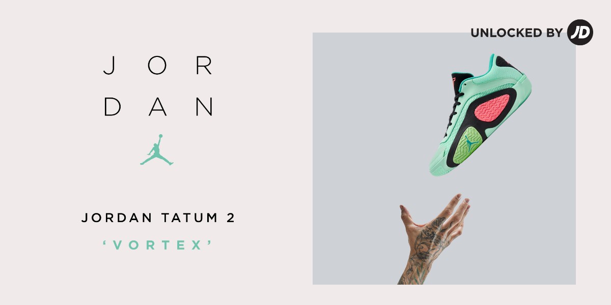 The newest Jordan #Tatum 2 is here! 🤩☘️ Check out the latest arrival in the eye-catching 'Vortex' colorway online. ➡️ finl.co/1pkS