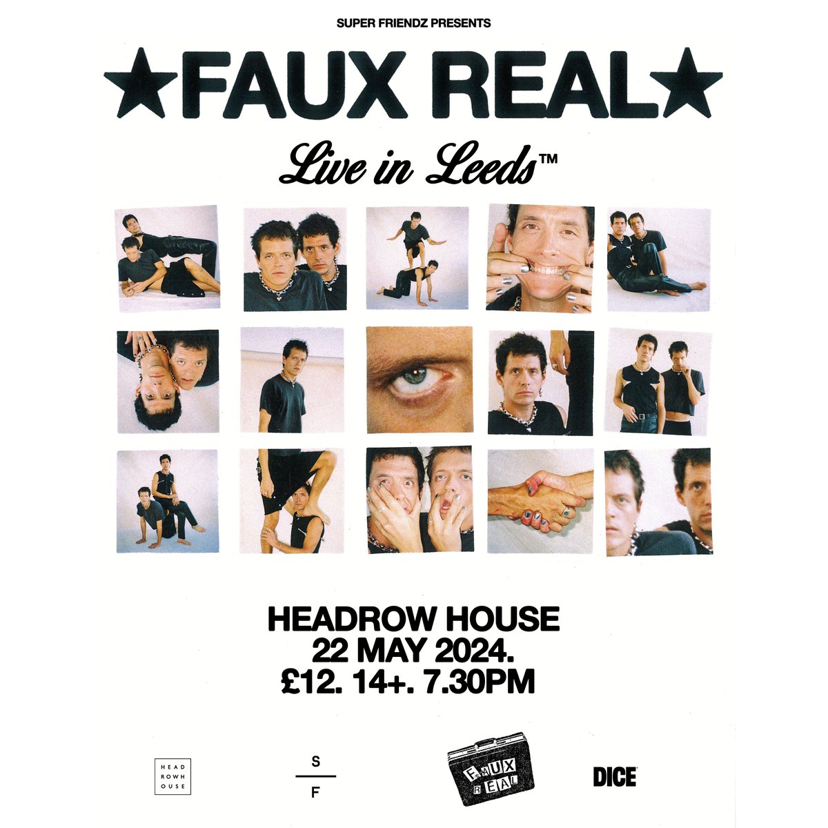 Just announced ~ Glam-rock duo Faux Real visit Headrow House in May, 22nd. Tickets for the show on sale tomorrow, April 5th @ 10am. buff.ly/3vt120t