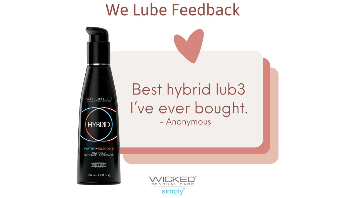 We “lube” to read your thoughts on your favorite Wicked Sensual Care products, leave us a review on our website to show us some love! WickedSensualCare.com/product/hybrid…