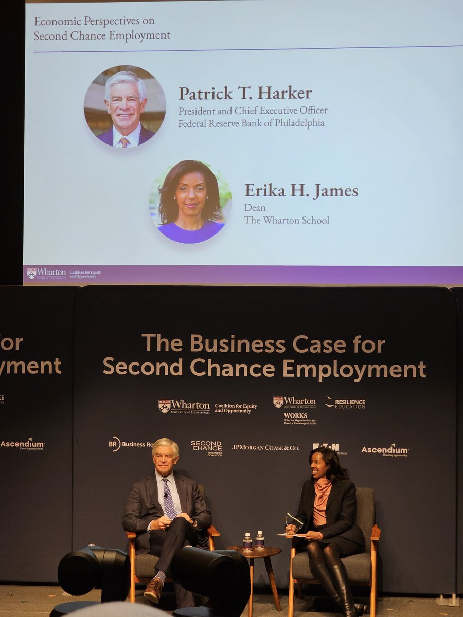 Good news! The Dean of @Wharton and the President of @philadelphiafed talking about Second Chance hiring. This would have been unthinkable 5 years ago. Progress!!!