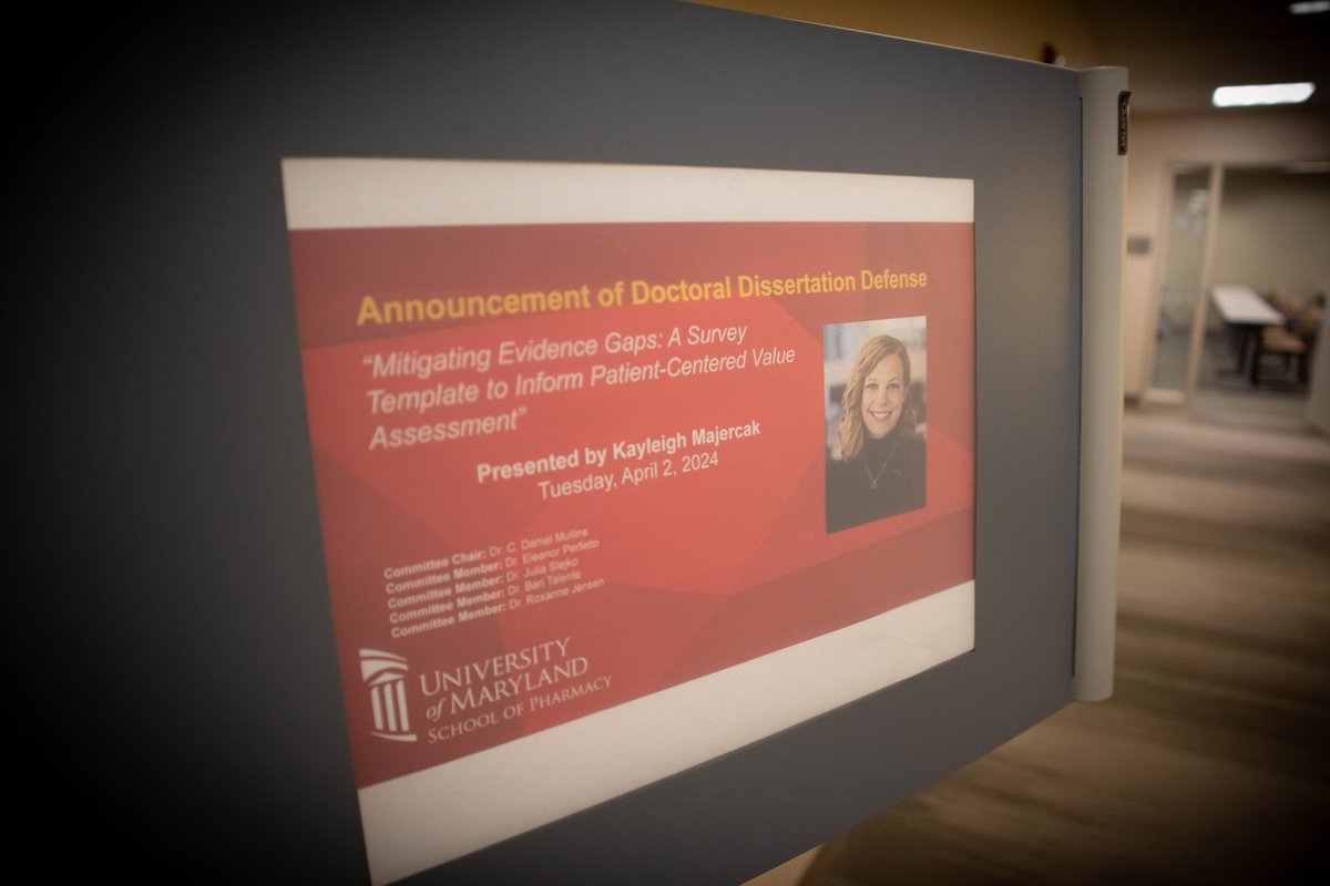 Congratulations to Kayleigh Majercak, PhD, MS, who on Tuesday, April 2 successfully defended her dissertation, 'Mitigating Evidence Gaps: A Survey Template to Inform Patient-Centered Value Assessment.'