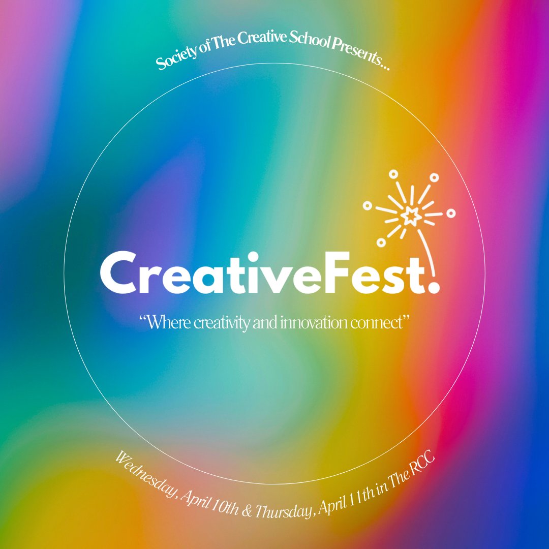 Join us April 10th and April 11th in the RCC for this first-of-its-kind interactive exhibition, to celebrate The Creative School year-end shows. Hosted by the Society of The Creative School! RSVP here: docs.google.com/forms/d/e/1FAI…