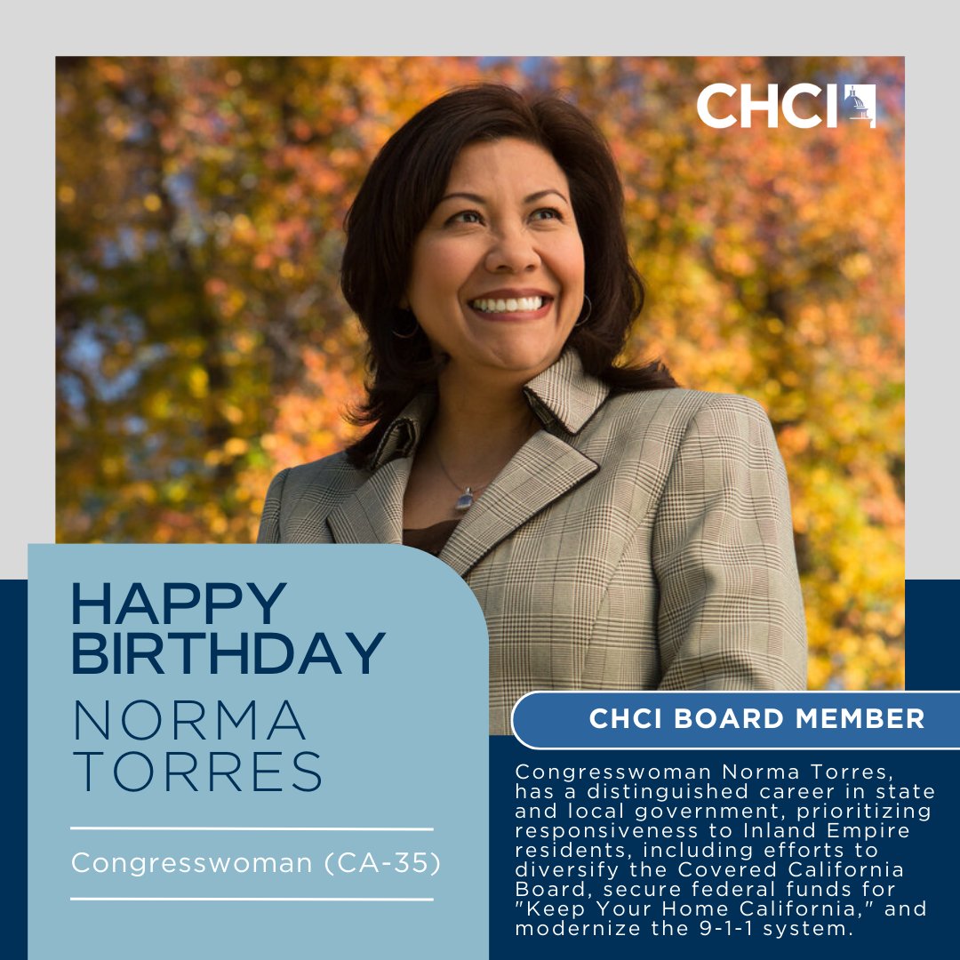 Join us in wishing Congresswoman and CHCI Board member @NormaJTorres a very happy birthday! 🎉