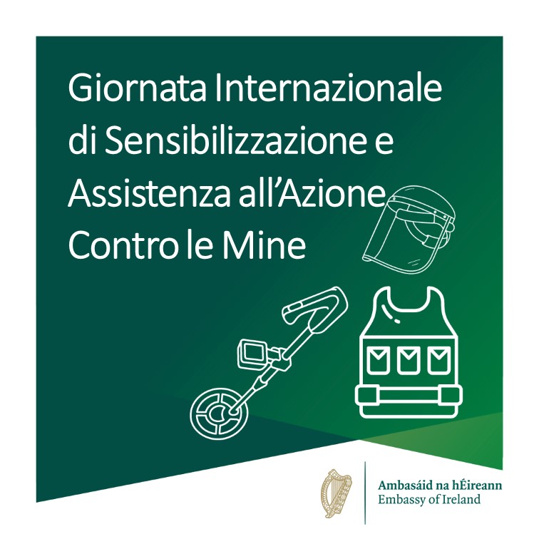 Oggi è la Giornata Internazionale di Sensibilizzazione e Assistenza all’Azione Contro le Mine, un settore in cui l'Irlanda è attiva con programmi di sensibilizzazione e prevenzione dei rischi in Africa, America Latina, Sud-est asiatico e Medio Oriente @TheHALOTrust @MAGsaveslives