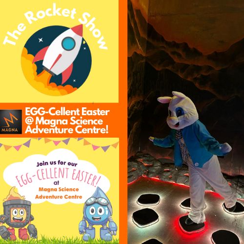 EGG-Cellent Easter at Magna! Tomorrow is your last chance to catch this week's family workshop... 🚀 THE ROCKET SHOW 🚀 Running at 11:30am and 1:30pm BOOK NOW: visitmagna.digitickets.co.uk/tickets VERY LIMITED SPACE AVAILABLE! #MagnaEaster #VisitMagna #Thingstodowithkids