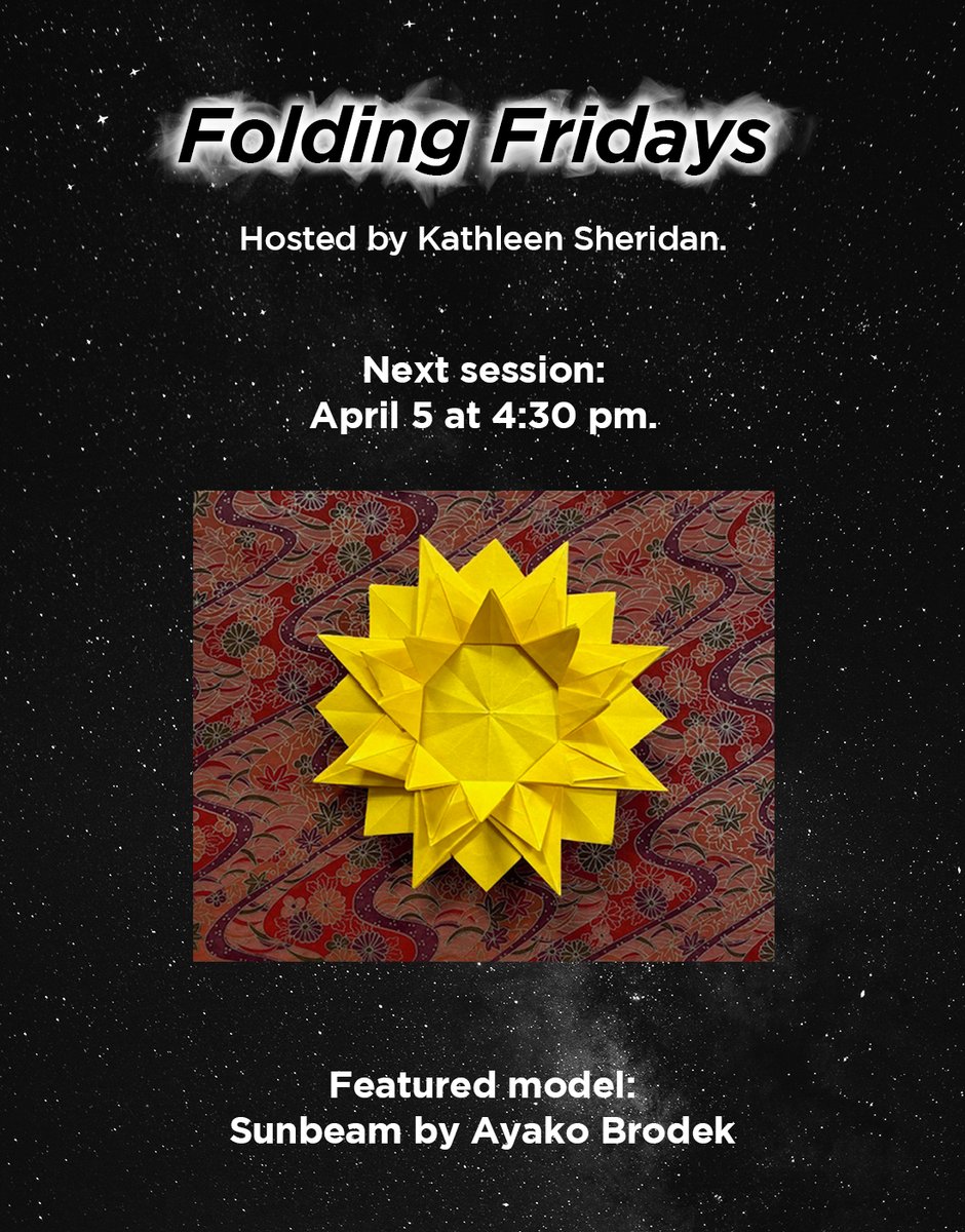 Get in the solar spirit at this week's Folding Fridays — learn to fold this scorching sun and celebrate with a dance party at the end, all online. Register at momath.org/folding-fridays.