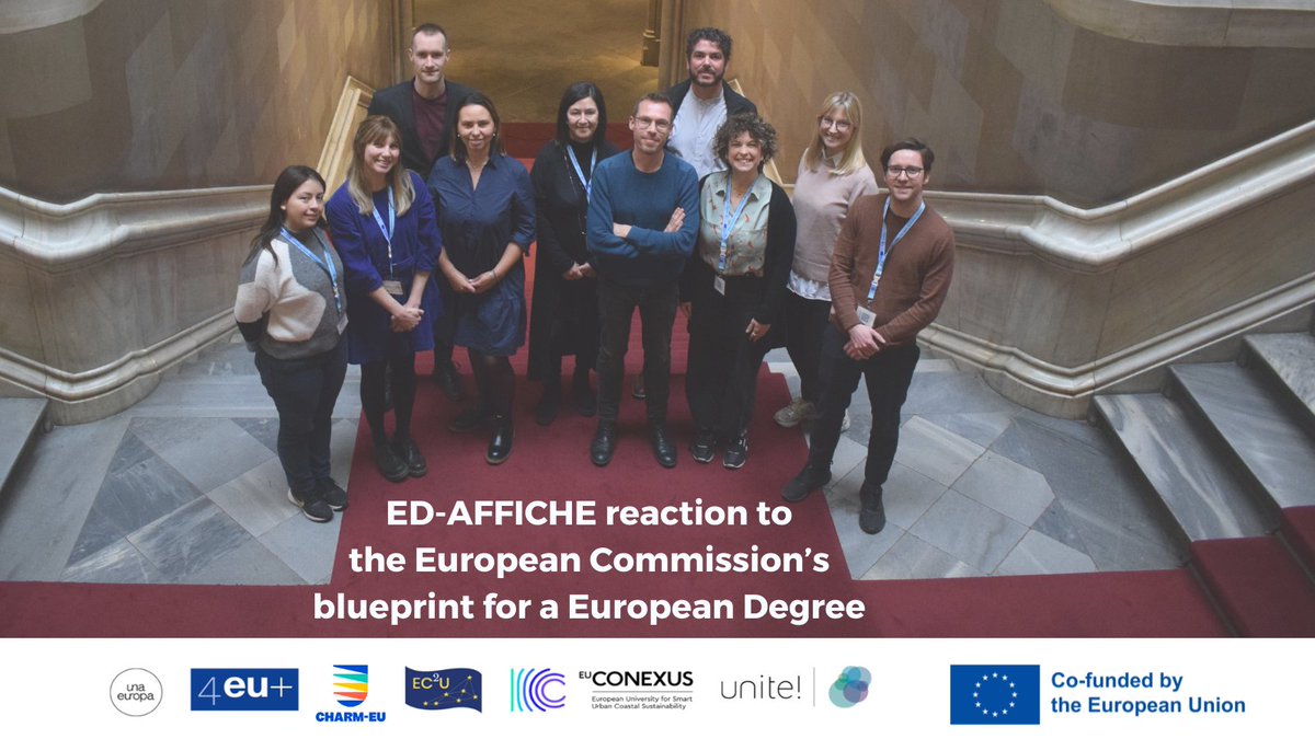 💫ED-AFFICHE welcomes the new #HigherEducation package, particularly the blueprint on the #EuropeanDegree! 🇪🇺The @EuropeanCommission has shown the commitment to streamlining the path towards a European Degree #EDAFFICHE charm-eu.eu/strong-coordin…
