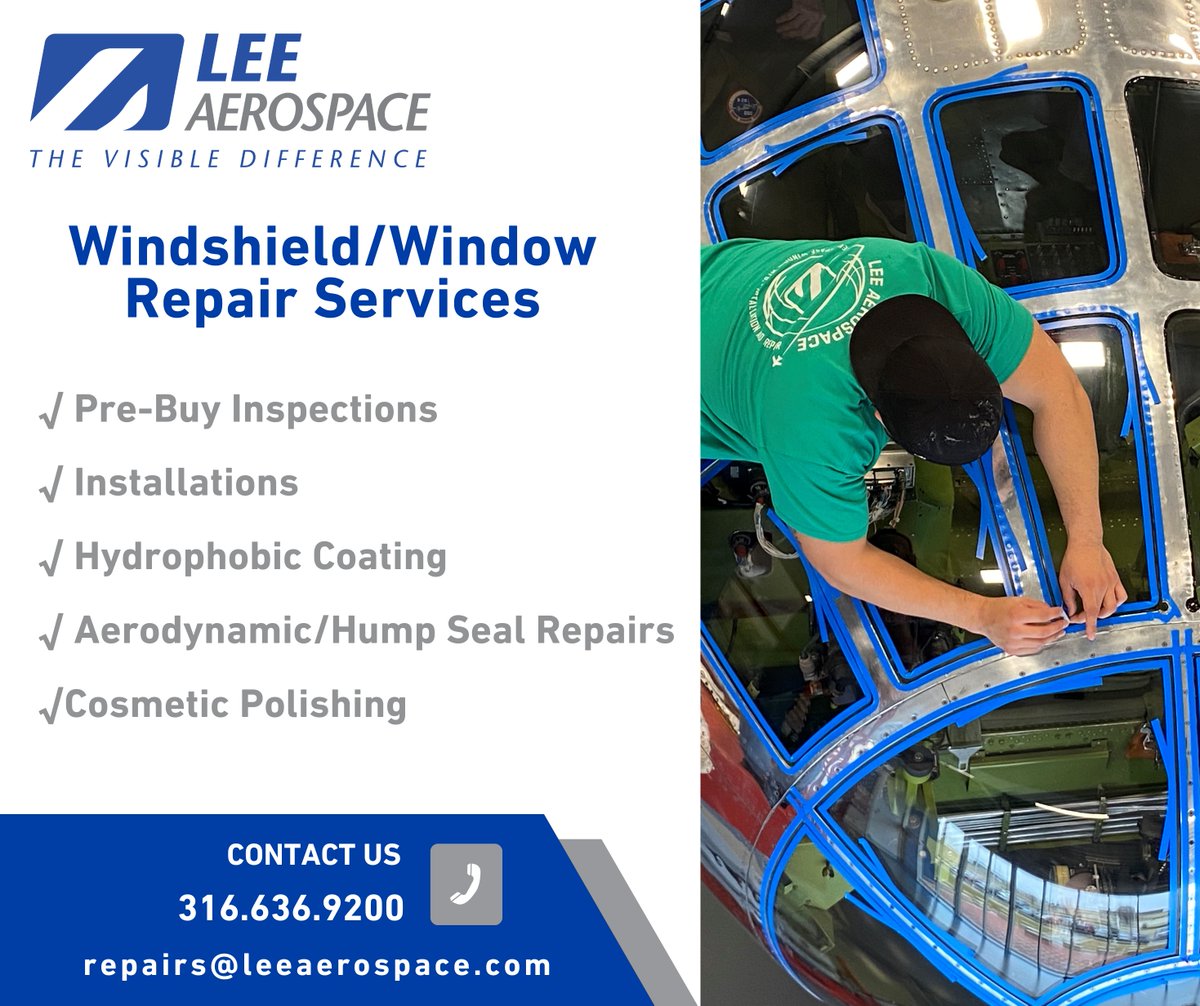 When it comes to aircraft windshield and window services, trust the experts to keep you safe and flying smoothly.  ✈️#LeeAerospace #AircraftCare