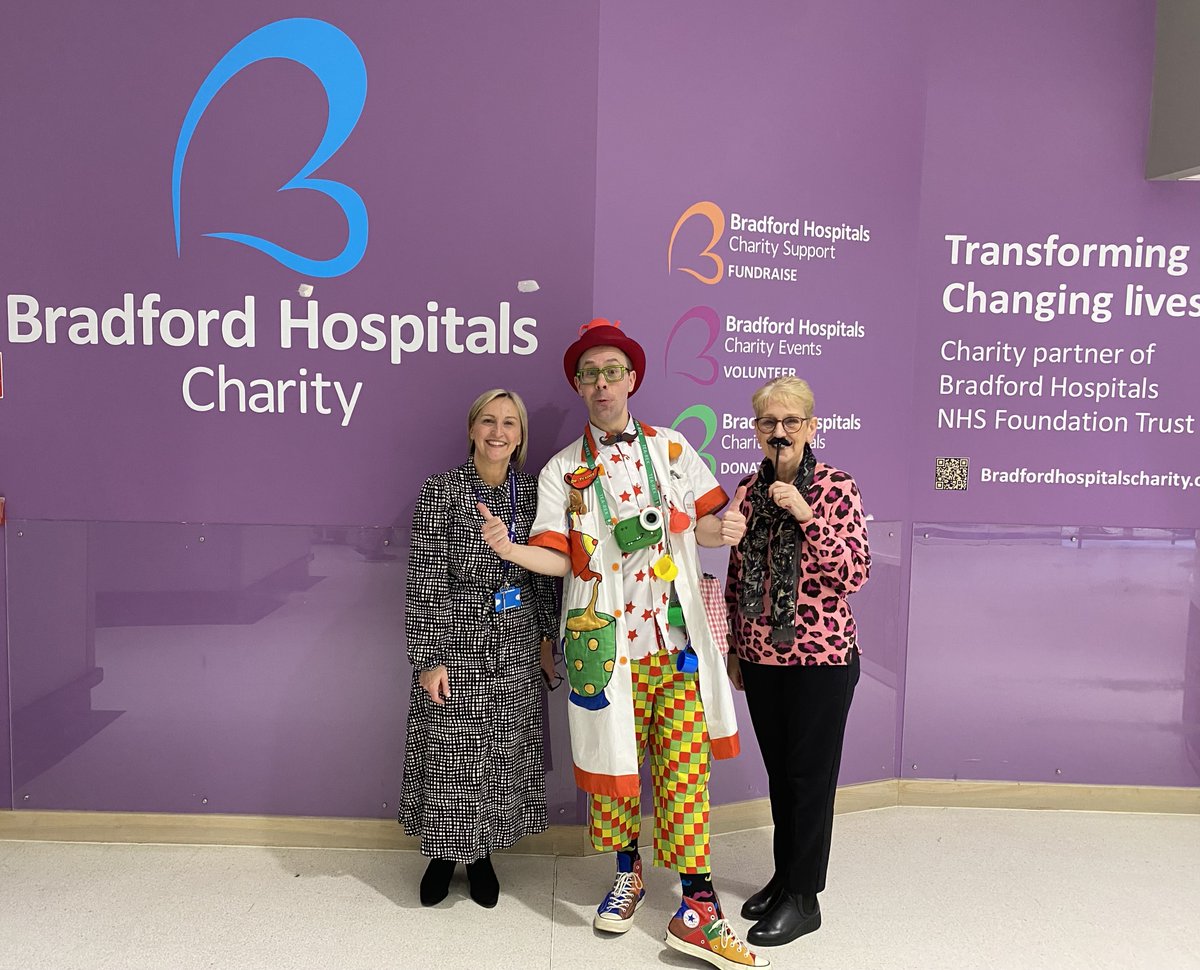 📷 @BTHFTCharity will be supporting and helping to fund the Giggle Doctor visits at Bradford Royal Infirmary. This is the 15th year of The Giggle Doctors @GiveaGiggle visiting the BRI, and we look forward to working together to bring many more magical moments of fun and laughter