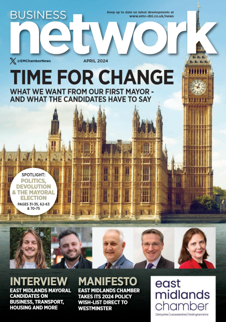Start Spring with Business Network's April edition🌱>>> tinyurl.com/557u2p9b This month the focus is on #politics as we interview the five candidates standing to become elected mayor of the new East Midlands Combined County Authority. More on this and other updates read now.