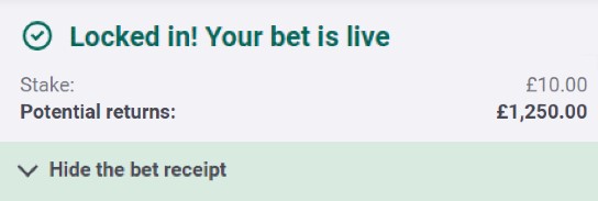 🚨 125/1 LONGSHOT BET BUILDER IS READY!

• £10 returns £1,250
• All backed up with full research
• Won 781/1 and 314/1 longshot bet builders recently

SMASH LIKE NOW ♥️ if you want a look.