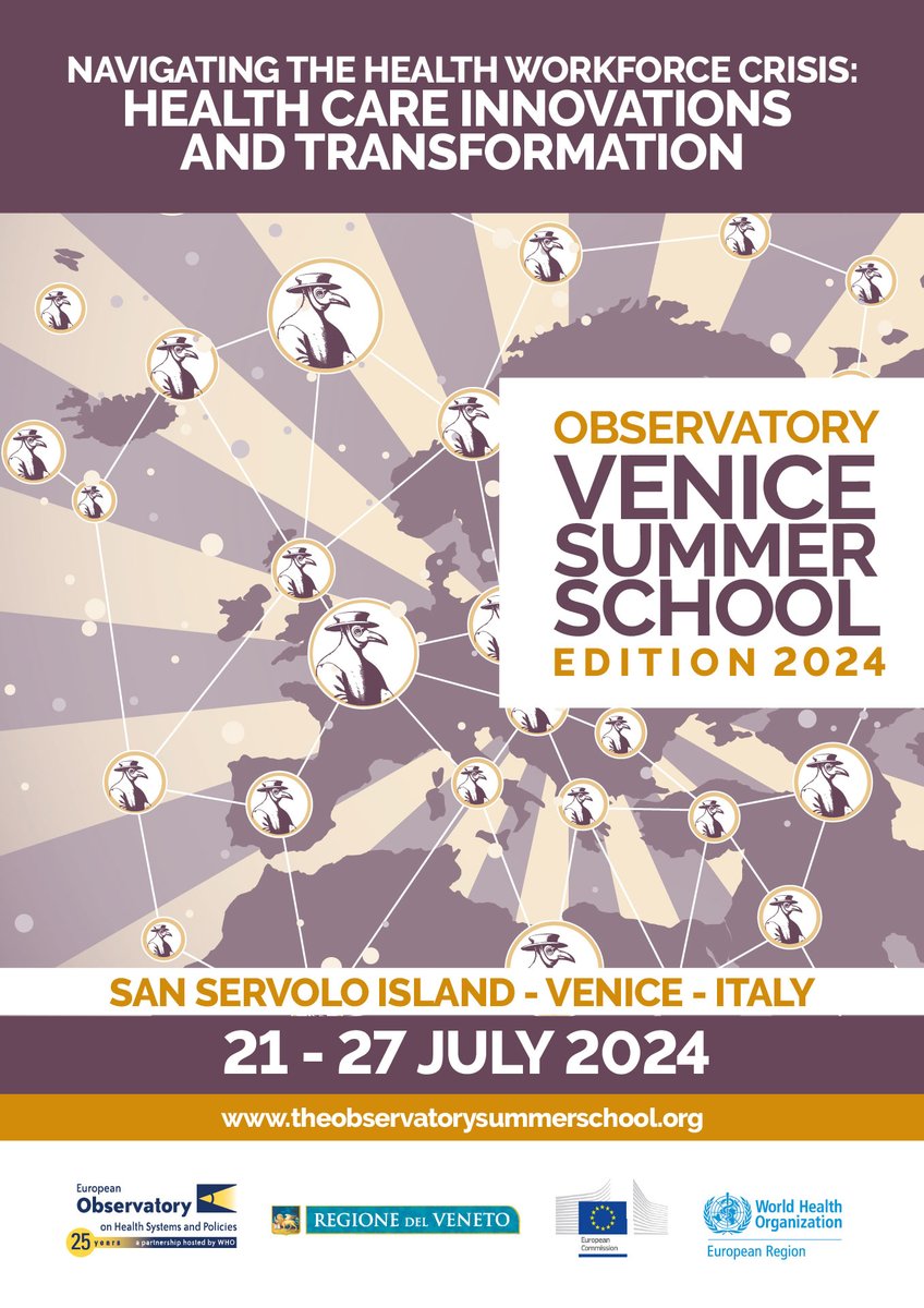 @OBSsummerschool applications are now open! 📢 📅 21-27 July 2024 📍 Venice, Italy We are thrilled to share this during #WHWWeek, as we prepare for an edition focused on #healthworkers 🏥⤵️ 📌Apply by 31 May: theobservatorysummerschool.org/edition-2024/ w/@EU_Commission @WHO_Europe @RegioneVeneto