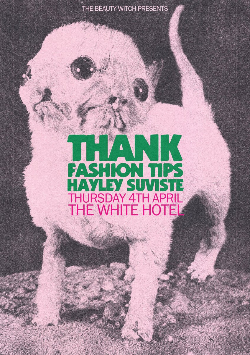TheBeautyWitch (@tbw1968) on Twitter photo 'The Rock Band <a href="/thankleeds/">THANK</a> ' play <a href="/M3_7LW/">The WHITE HOTEL</a> with @fashiontipsband and <a href="/hayleysuviste/">Hayley Suviste</a> tonight.
Ticket are available on the door 'The Rock Band <a href="/thankleeds/">THANK</a> ' play <a href="/M3_7LW/">The WHITE HOTEL</a> with @fashiontipsband and <a href="/hayleysuviste/">Hayley Suviste</a> tonight.
Ticket are available on the door