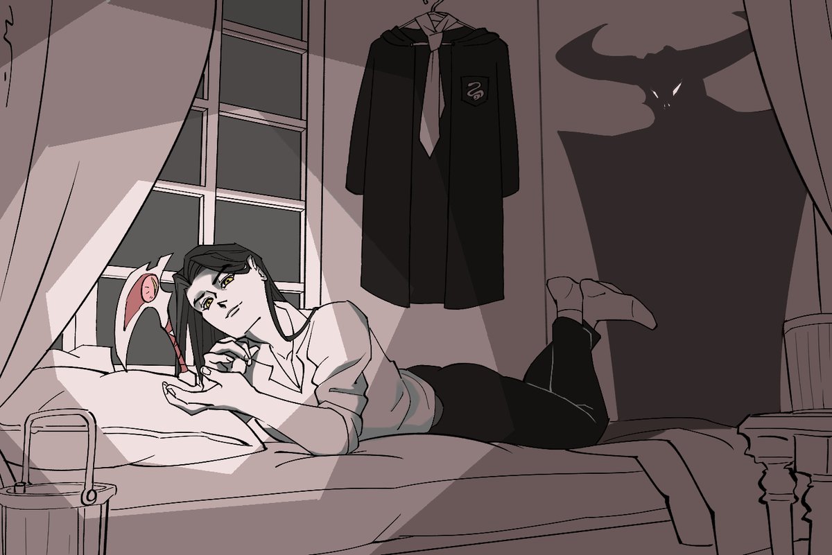 FuFuWen's tweet photo. 🔸Day 4 - HarryPotter Au🔸

Kayn would definitely be those who went into Dark Frorest at midnihgt. And when he saw Rhaast(wand) guarded by the centaur, he knew he got to have it.
Some rough setting I think about when I doing this one, hope you like it.

#rhaaynweek2024 #Rhaayn https://t.co/l7UWwRxAOJ