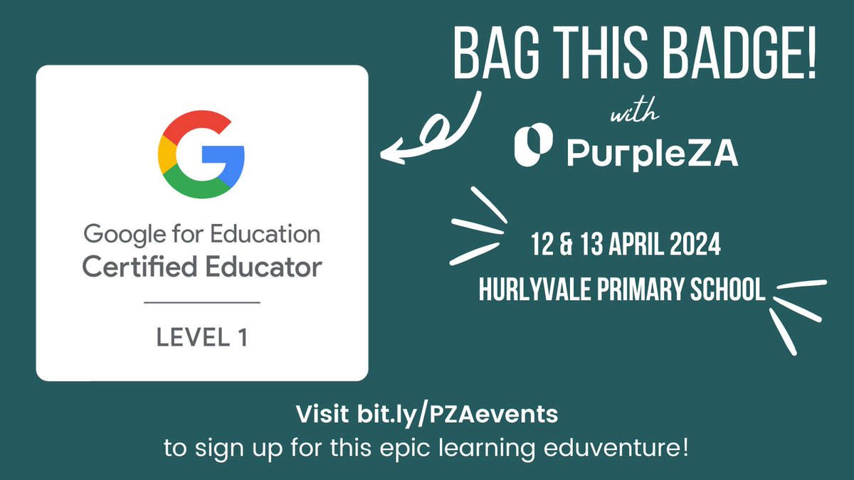 Becoming a Certified Google Educator isn't just a badge, it's a commitment to mastering digital tools that empower teaching and learning. 🎓💡Join us at Hurlyvale Primary School on 12 & 13 April to join the league of legends. Pop over to bit.ly/PZAevents now to book