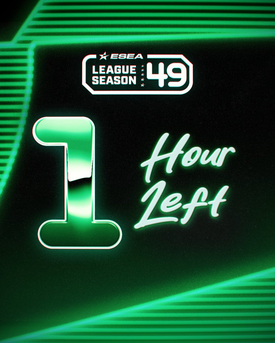 🚨We're in the final hour of ESEA League registration! Get your team signed up and get ready to battle it out on the server soon 🔥 Register at: fce.gg/league