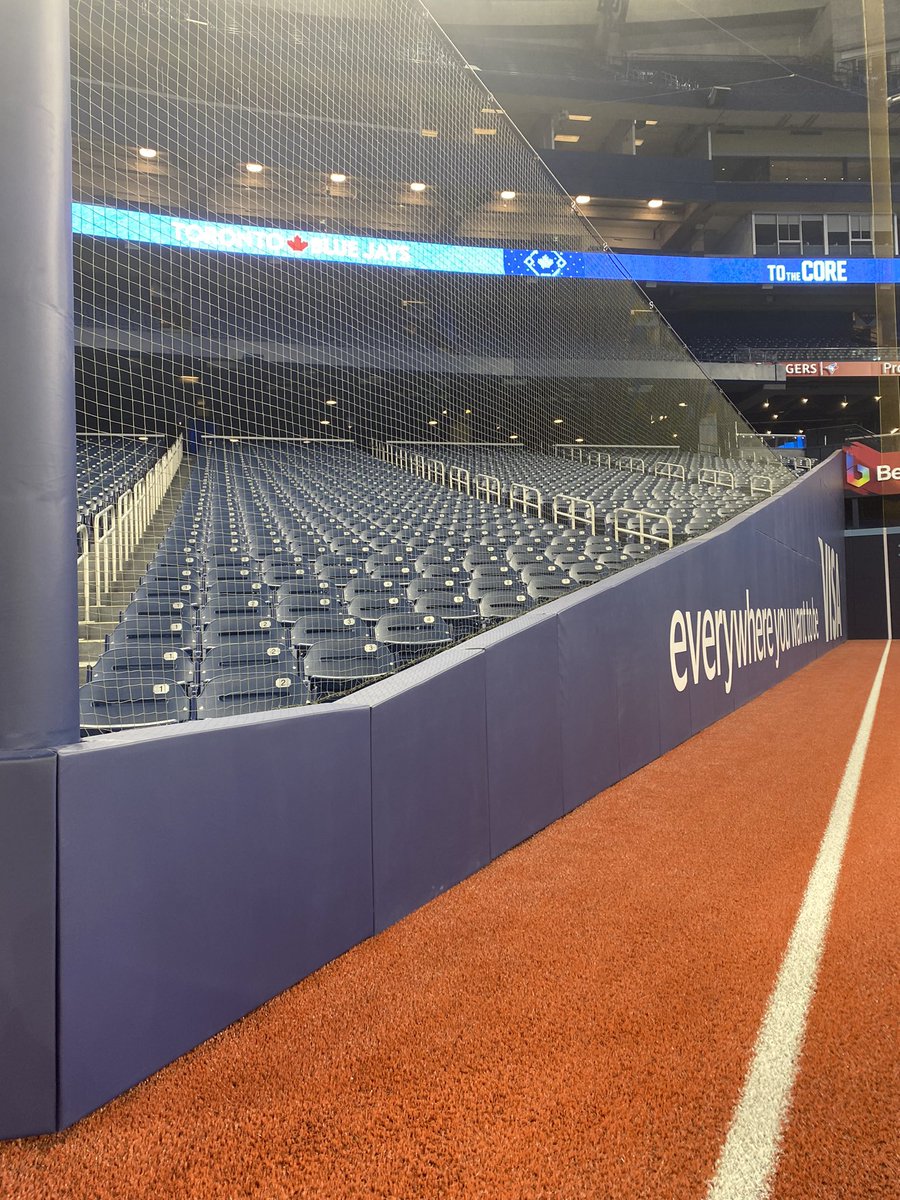 Some big changes to seats down left field line at Rogers Centre. Way higher and all seats tilted toward home.