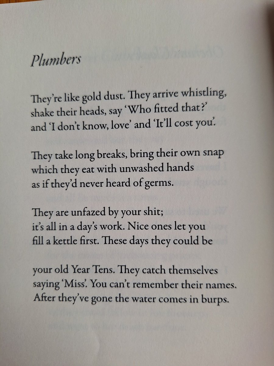 @maryfordneal Just because there is a trades person in your house and you are a poet, it reminded me of this fab poem by @CaroleBromley1