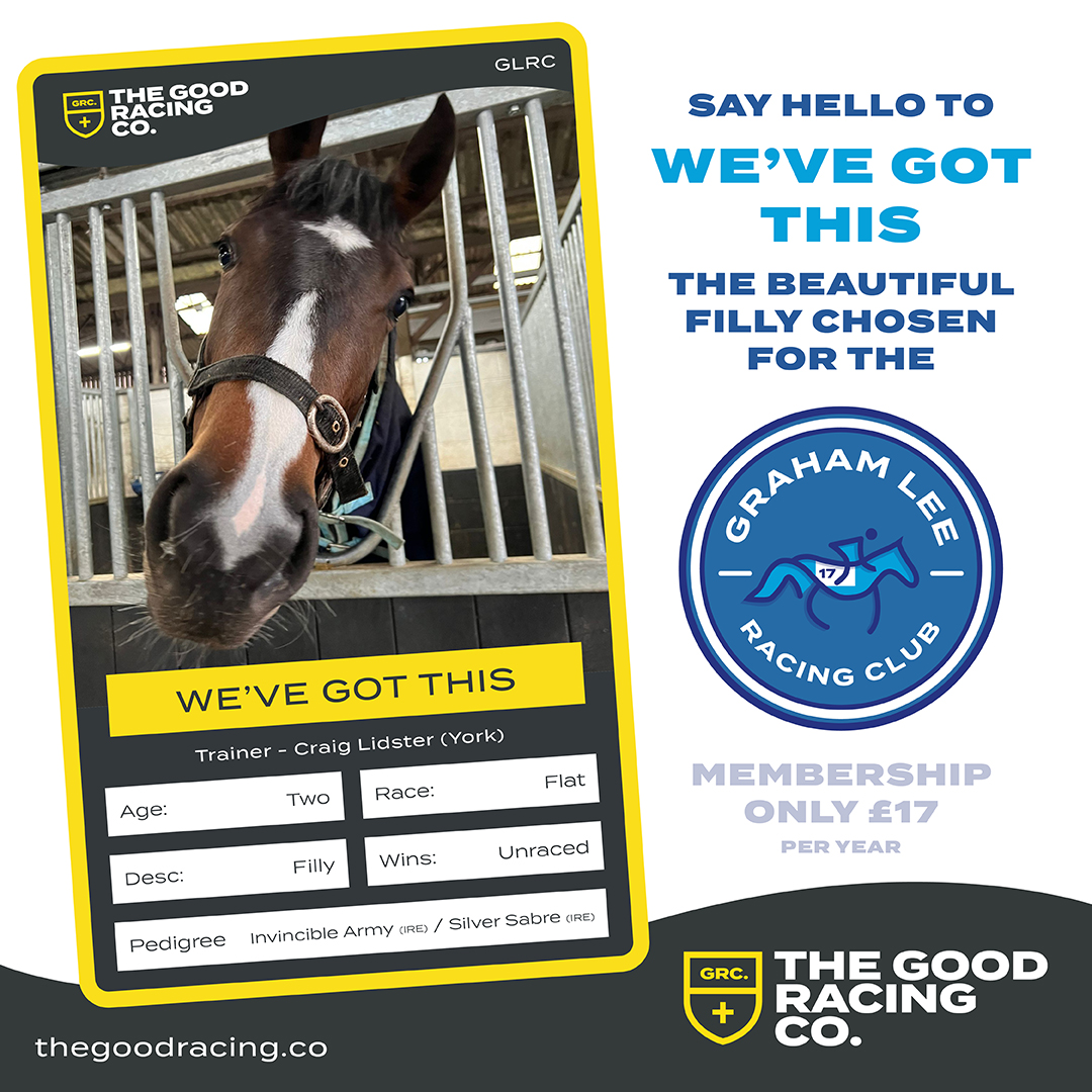 Say hello to We’ve Got This 🏇 The beautiful 2 year old filly who's been hand picked by @Paul_Hanagan for the new Graham Lee Racing Club. A huge special thank you to Alfa Site Services and @EboracumRacing for gifting We’ve Got This to the Racing Club ❤️ supporting Graham Lee