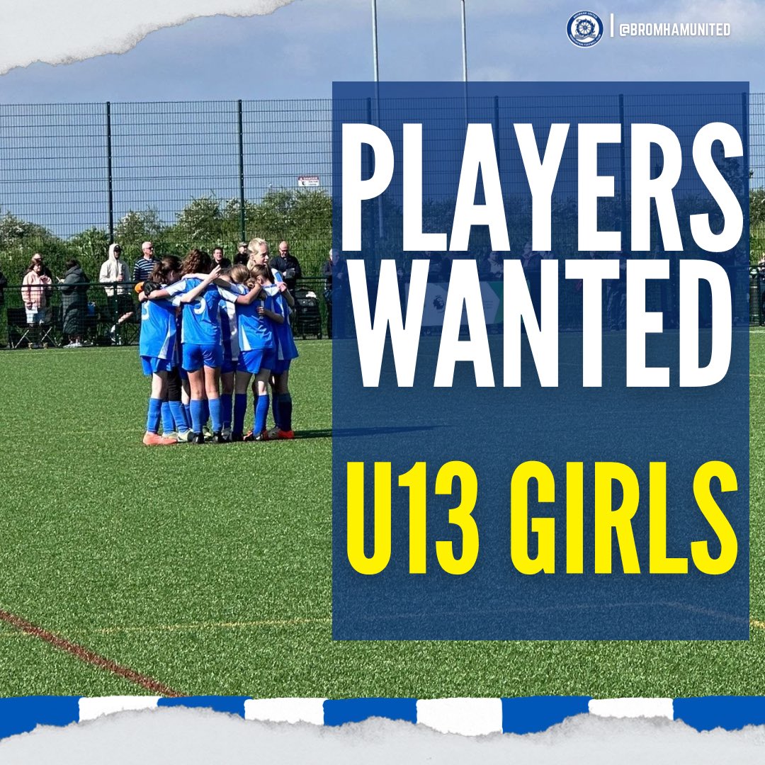 Bromham United AFC (@bromhamunited) on Twitter photo ⚽️ Our current U13 Girls (Year 9 in September) are looking for new players for next season.

📲 For more information contact Steve on 07958 936926.
<a href="/BedsFA/">Bedfordshire FA</a> | #grassrootsfootball | #bromham ⚽️ Our current U13 Girls (Year 9 in September) are looking for new players for next season.

📲 For more information contact Steve on 07958 936926.
<a href="/BedsFA/">Bedfordshire FA</a> | #grassrootsfootball | #bromham