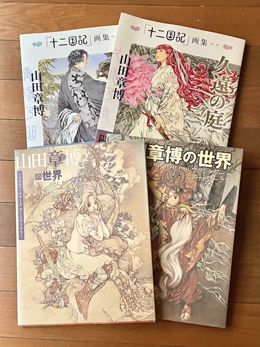 十二国記の「久遠の庭」は持ってたんだけど
「青陽の曲」はまだだったので
ついでに山田章博先生の画集いろいろ探してまとめてお迎えした!
一枚一枚が美しすぎて胸がいっぱいで
なかなかページをめくれない
まだ全部見れてない
幸せ〜 