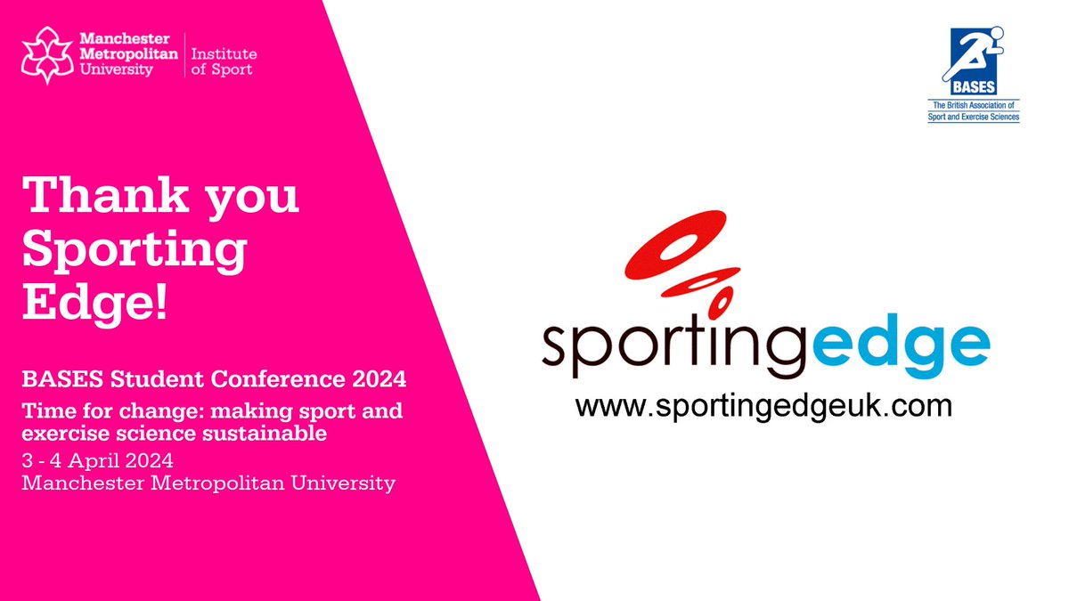 Thank you to @sportingedge for supporting #ManMetBASES24! Sporting Edge provide equipment for altitude training and environmental chambers and have been in our exhibitors’ area over the last two days.