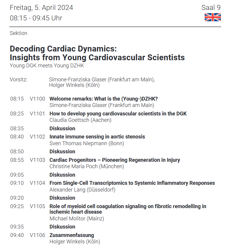 Don't miss the joint @YoungDgk & @YoungDZHK session, tomorrow morning 8:15am, lecture hall 9. Don't forget your ☕️. @dzhk_germany @DGK_org @WinkelsLab @SFG_Ffm @GoettschLab @S_Niepmann @MichaelMolitor6 #dkgjt