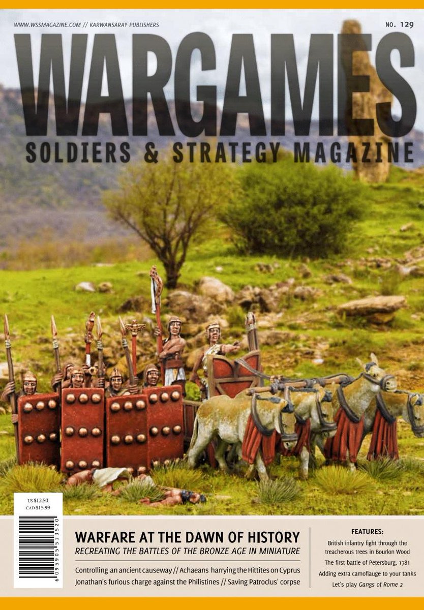 Good news for fans of Wargames, Soldiers & Strategy: issue 129 is available on our webshop! This time, we tackle the beginnings of organised warfare during the Bronze Age, complete with chariots and Homeric heroes. Get your copy here: karwansaraypublishers.com/products/warga…